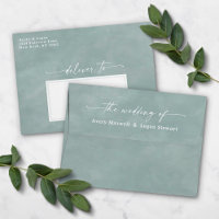 Raindrop Mint Watercolor A7 5x7 Wedding Invitation