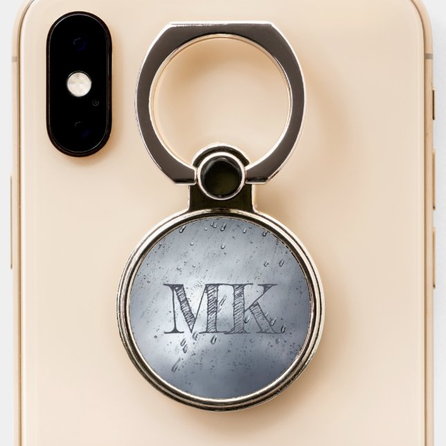 Raindrop Monogram Phone Grip Stand (Close Up)