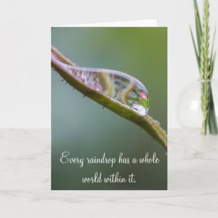 Raindrop Photo Reflection Greeting Card Blank