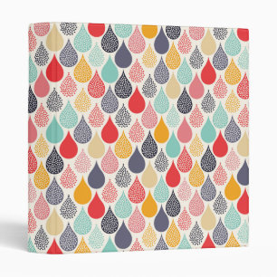 Raindrop Pop Art Dot Pattern 3 Ring Binder