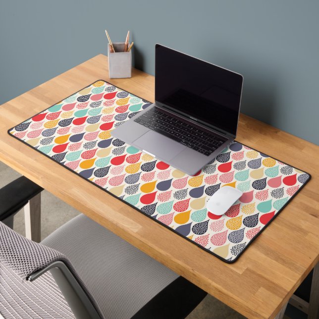 Raindrop Pop Art Dot Pattern Desk Mat (Office 2)