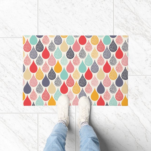 Raindrop Pop Art Dot Pattern Doormat (Indoor)