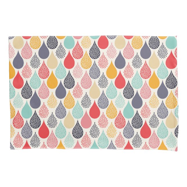 Raindrop Pop Art Dot Pattern Pillow Case (Front-Left)