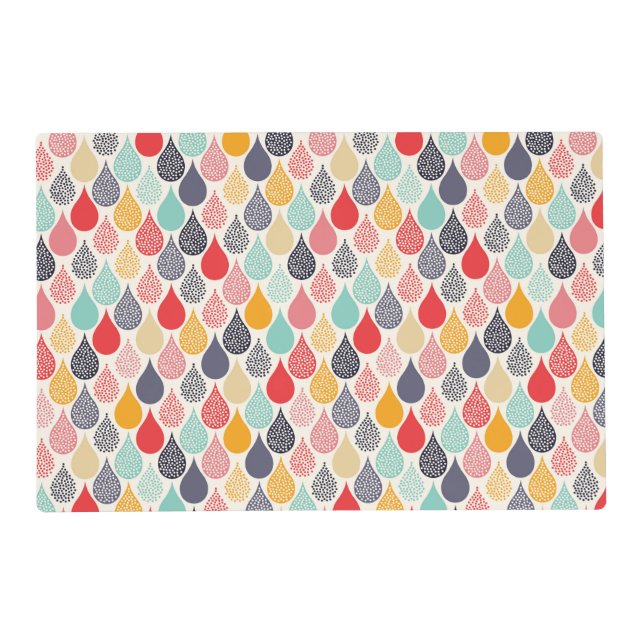 Raindrop Pop Art Dot Pattern Placemat (Front)