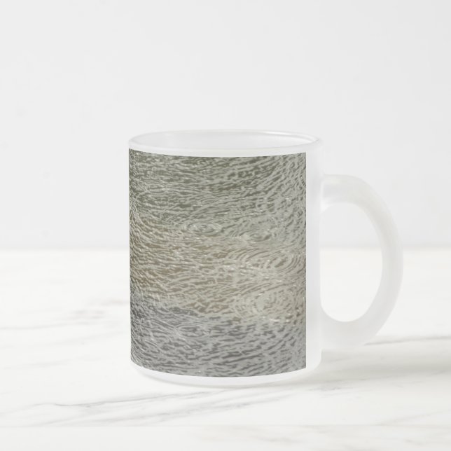 Raindrop Ripples Abstract Nature Photography Frosted Glass Coffee Mug (Right)
