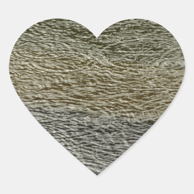 Raindrop Ripples Abstract Nature Photography Heart Sticker (Front)