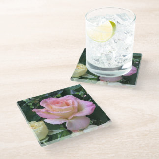 Raindrop Rose Glass Coaster