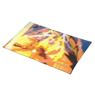 Raindrops Abstract Cloth Placemat
