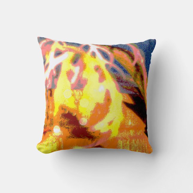 Raindrops Abstract Throw Pillow (Front)
