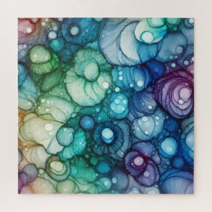 Raindrops Alcohol Ink Jigsaw Puzzle