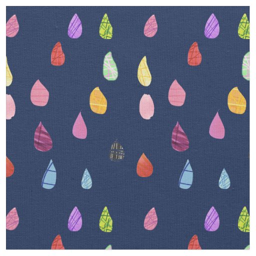Raindrops art collage cute collage boho fabric