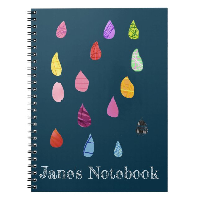 Raindrops art collage cute collage boho notebook (Front)