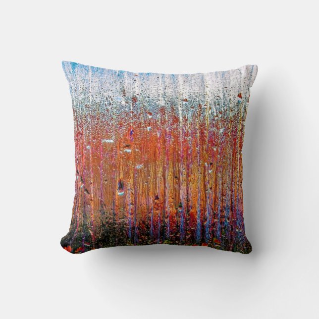 Raindrops Art Throw Pillow (Front)