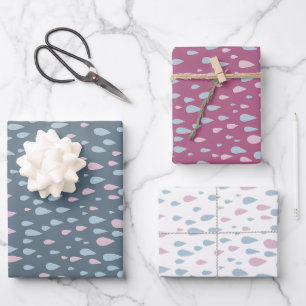 Raindrops Baby Shower Gift Wrapping Paper Sheets