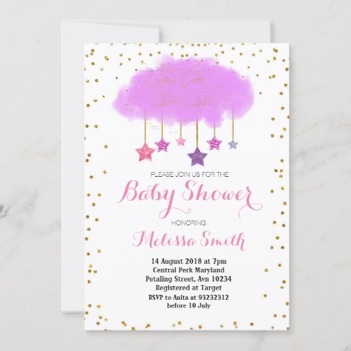 Raindrops Baby Shower Invitation card