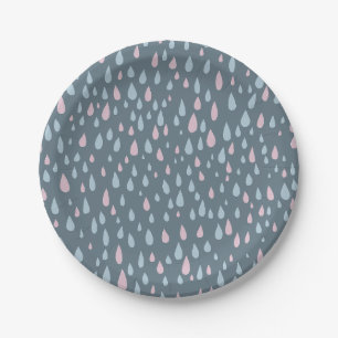 Raindrops Baby Shower Paper Plates