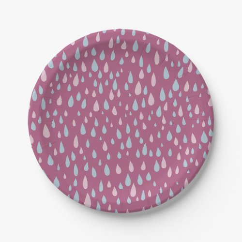 Raindrops Baby Shower  Paper Plates