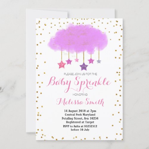 Raindrops Baby Sprinkle Invitation card