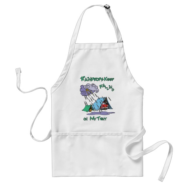 Raindrops Camping Adult Apron (Front)