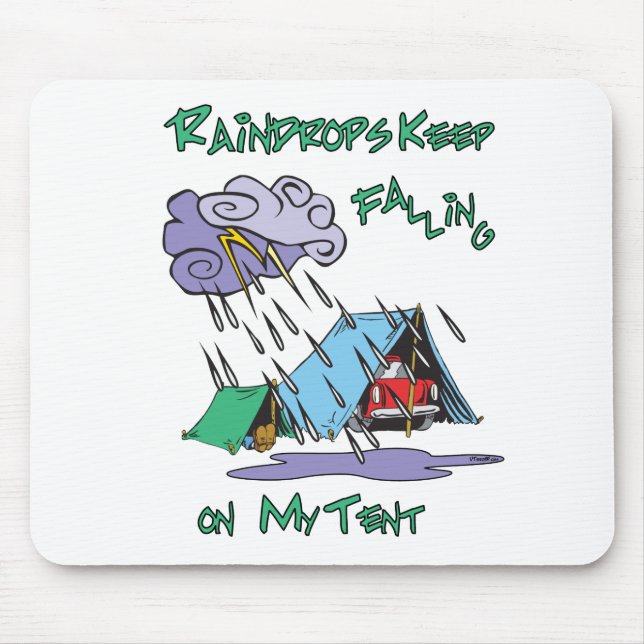 Raindrops Camping Mouse Pad (Front)