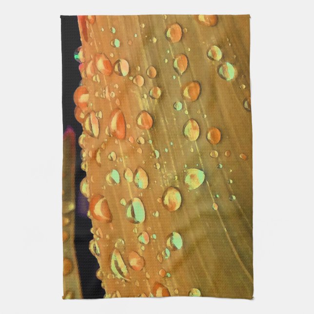 Raindrops Closeup, Spacey Rust Orange Towel (Vertical)