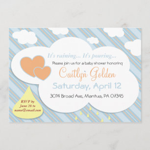 Raindrops & Clouds Baby Shower Invitation