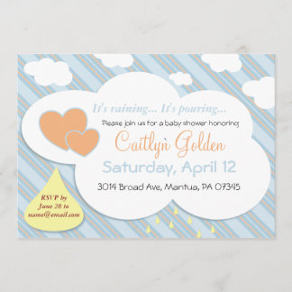 Raindrops & Clouds Baby Shower Invitation