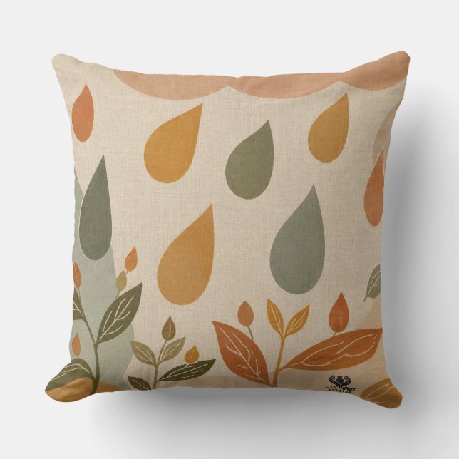 Raindrops - Created Series Throw Pillow (Front)