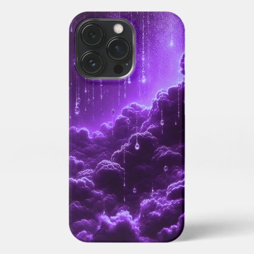 Raindrops Dance Under a Dramatic Night Sky iPhone 13 Pro Case