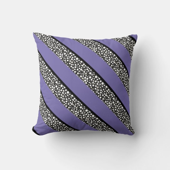 Raindrops I Small Stripes Left Throw Pillow (Front)