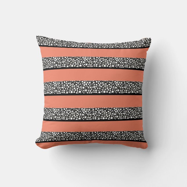 Raindrops I Stripes Throw Pillow (Front)