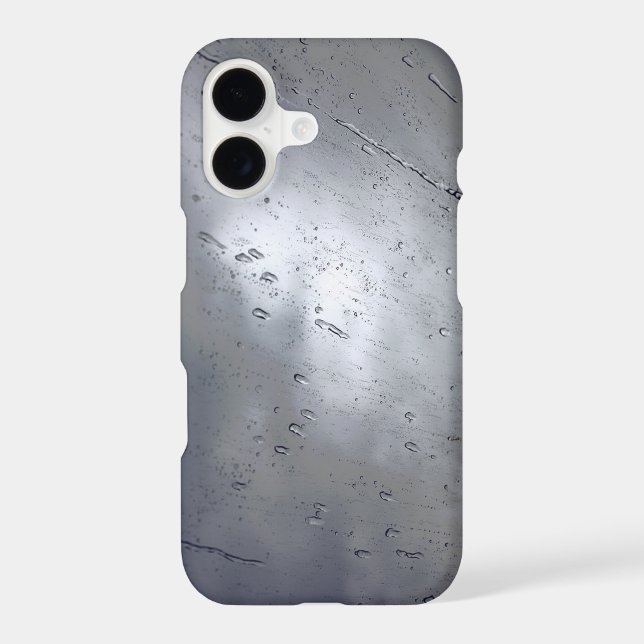 Raindrops Mood – Minimalist Grey iPhone Case (Back)