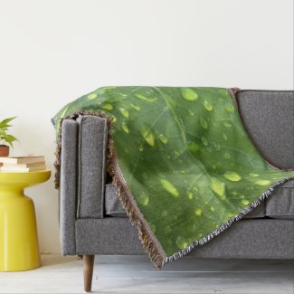 Raindrops on a Leaf Throw Blanket