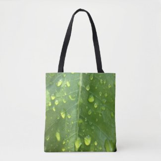 Raindrops on a Leaf Tote Bag