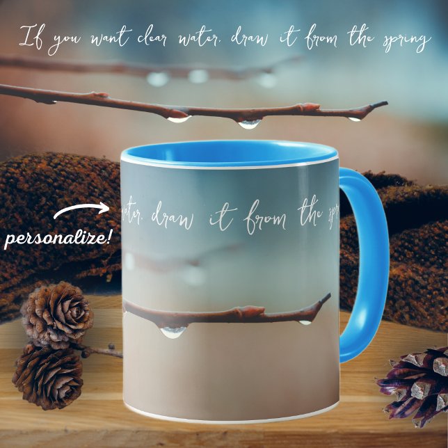 Raindrops on a tree branch mug (Creator Uploaded)
