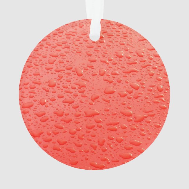 Raindrops on an Orange Car Ornament (Back)