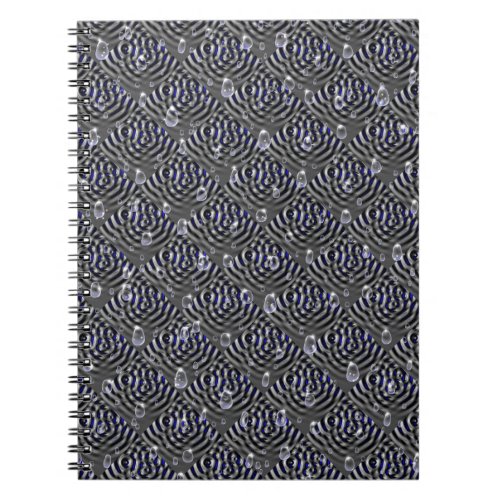 Raindrops on blue gray Metal Notebook