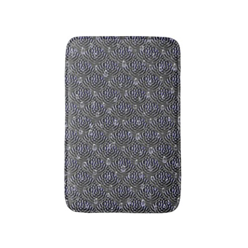 Raindrops on blue grey Metal Bath Mat