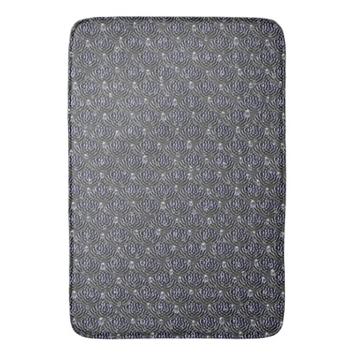 Raindrops on blue grey Metal Bath Mat