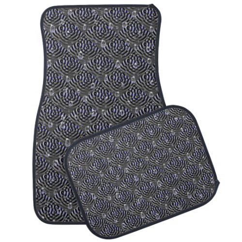 Raindrops on blue grey Metal Car Floor Mat