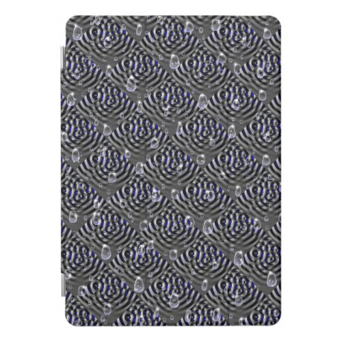 Raindrops on blue grey Metal iPad Pro Cover