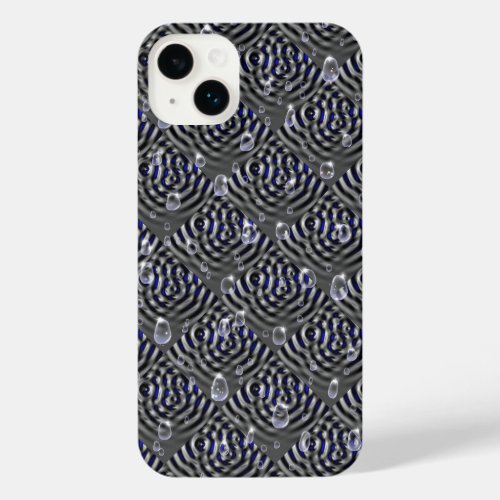 Raindrops on blue grey Metal iPhone 14 Plus Case