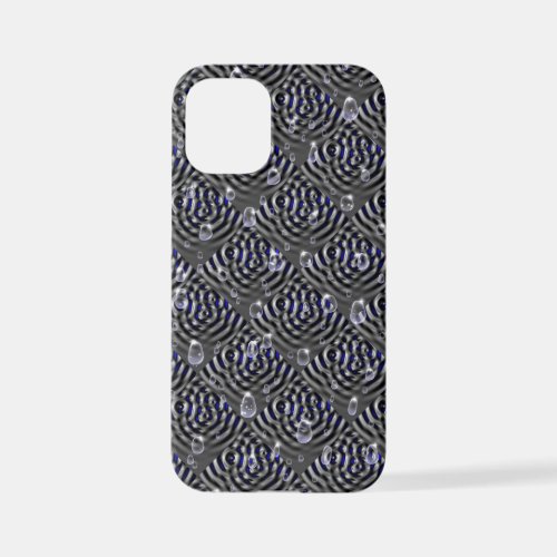 Raindrops on blue grey Metal iPhone 12 Mini Case