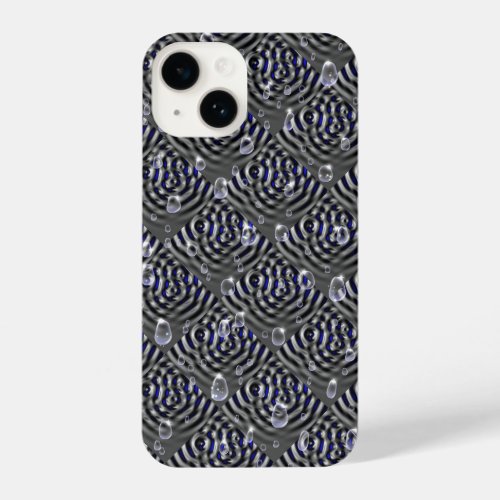 Raindrops on blue grey Metal iPhone 14 Case