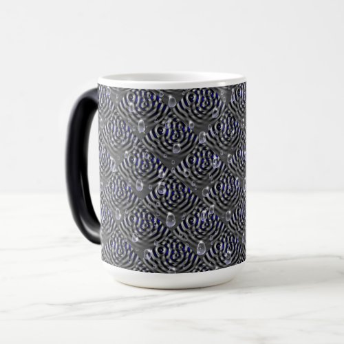 Raindrops on blue grey Metal Magic Mug