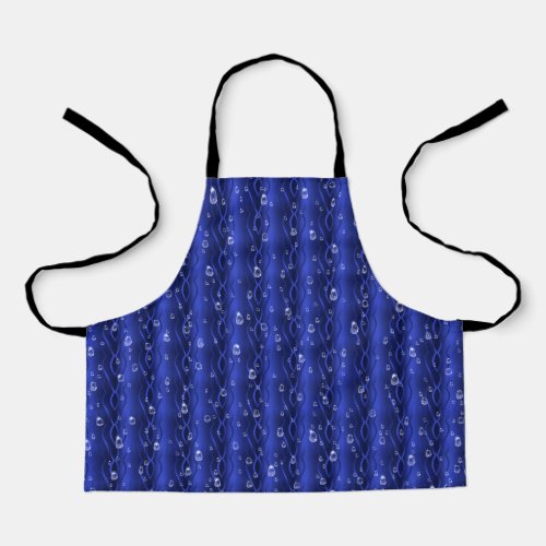 Raindrops on blue Metal Apron