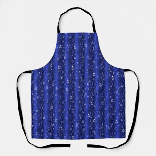 Raindrops on blue Metal Apron