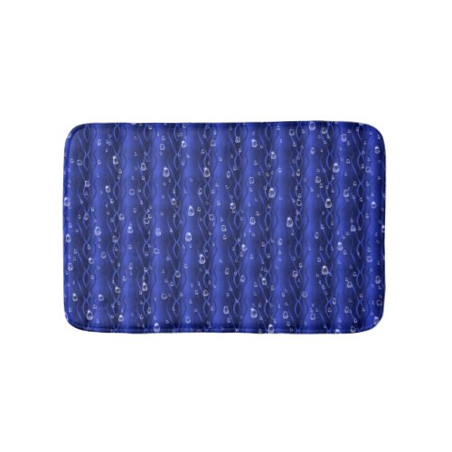 Raindrops on blue Metal Bath Mat