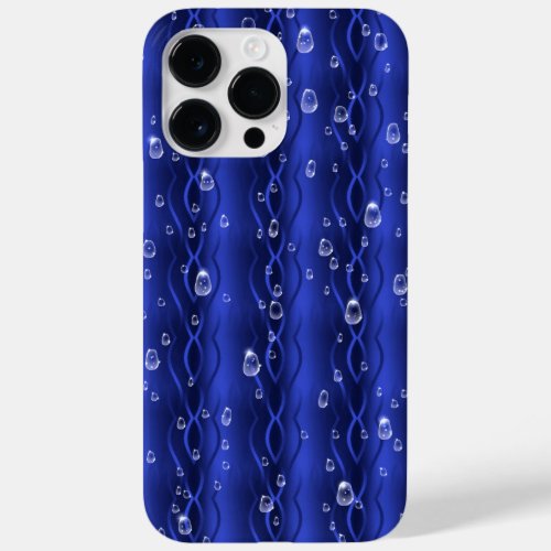 Raindrops on blue Metal Case_Mate iPhone 14 Pro Max Case