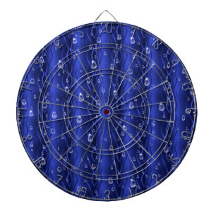 Raindrops on blue Metal Dart Board